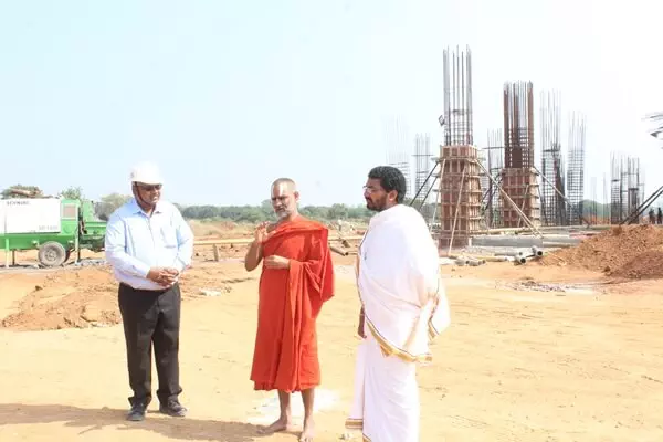 HH Devanattha Jeeyar Swamiji Visits STATUE OF EQUALITY Site