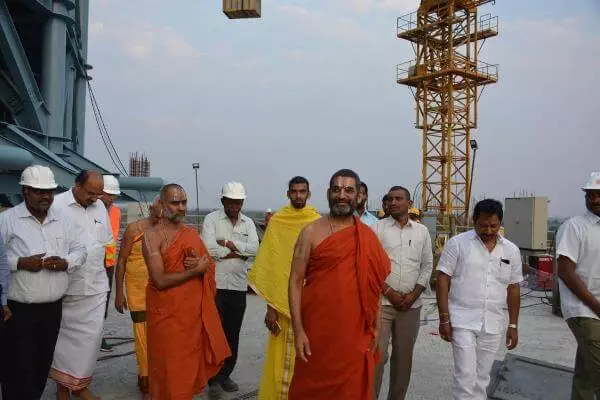 HH Chinna Jeeyar Swamiji Inspected The Statue Of Equality Project Site