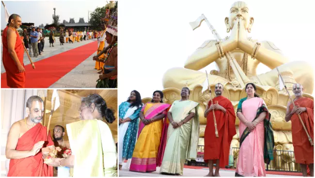 President of India, Droupadi Murmu  pays respects to Bhagavad Ramanujacharya