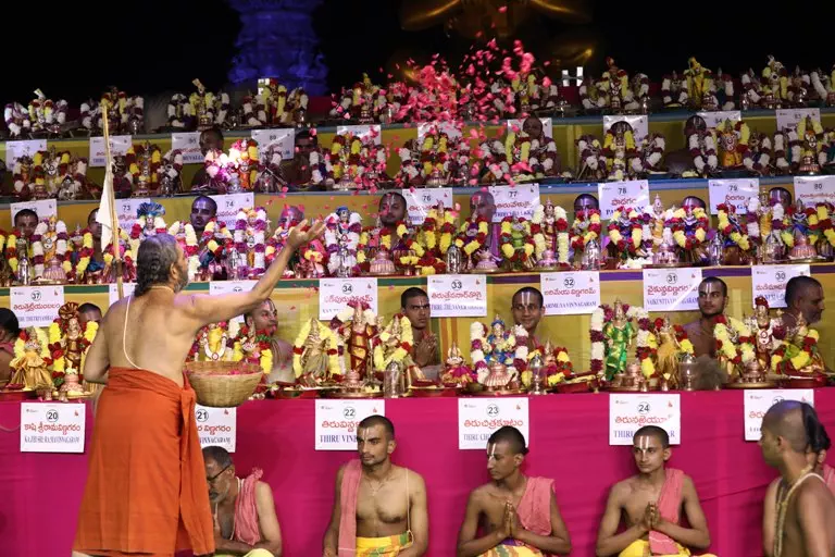 HH Chinna Jeeyar Swamiji playing drums in Samatha Kumbh 2023